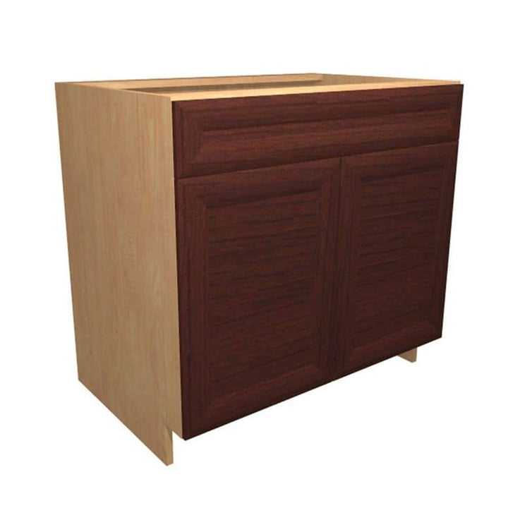 Home Decorators Collection 24 x 34.5 x 21 in.Dolomiti Vanity Sink Base Cabinet with Shelf Liner 2 Soft Close Doors & 2 False DrawerFronts in Cherry