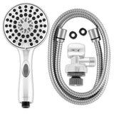 6-Spray 4.8 in. Single Wall Mount  Handheld Adjustable Shower Head in Chrome