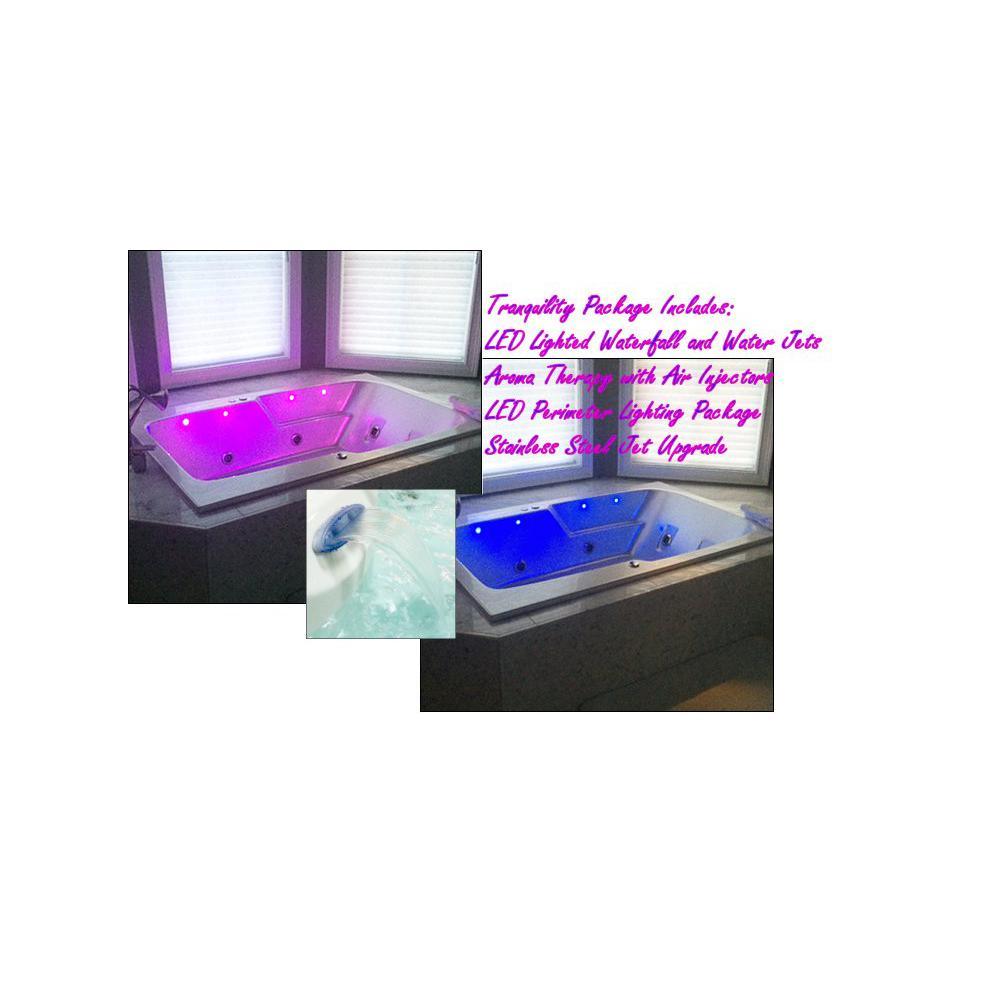5 ft. Left Drain Drop-in Rectangular Whirlpool and Air Bath Tub in White with Tranquility Package - Super Arbor