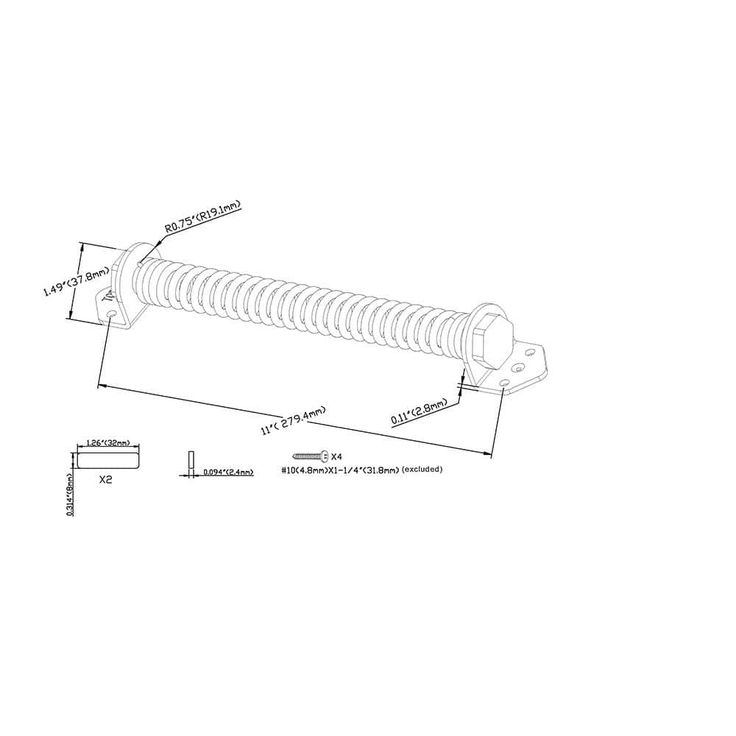 Everbilt 11 in. Black Gate Spring