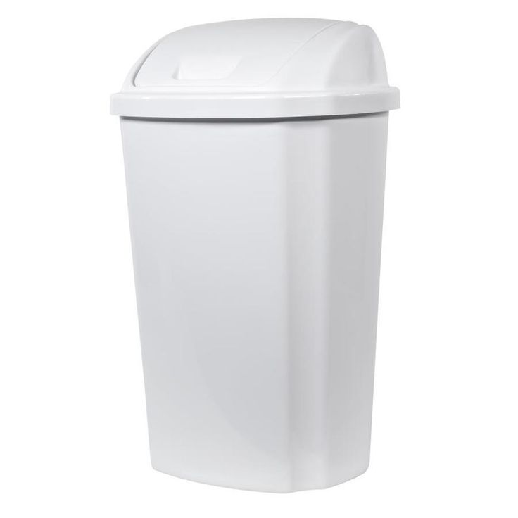 Hefty 13.5-Gallon White Plastic Trash Can with Lid