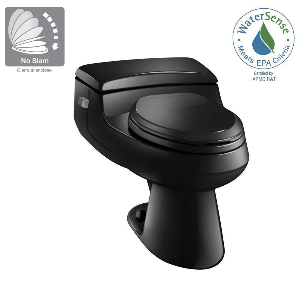 San Raphael Comfort Height 1-piece 1 GPF Single Flush Elongated Toilet in Black, Seat Included - Super Arbor