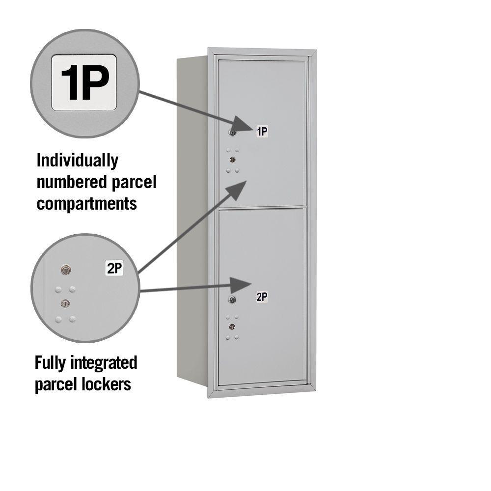 41 in. H x 16 3/4 in. W - Parcel Locker - 2 PL5's - Aluminum - Rear Loading 4C Horizontal Mailbox - Super Arbor