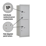 41 in. H x 16 3/4 in. W - Parcel Locker - 2 PL5's - Aluminum - Rear Loading 4C Horizontal Mailbox - Super Arbor