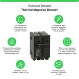 Square D Homeline 50-Amp 2-Pole Standard Trip Circuit Breaker