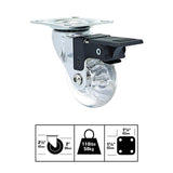 2 in. Mini-Jewel Swivel Caster with Brake and 110 lbs. Load Capacity (4-Pack)
