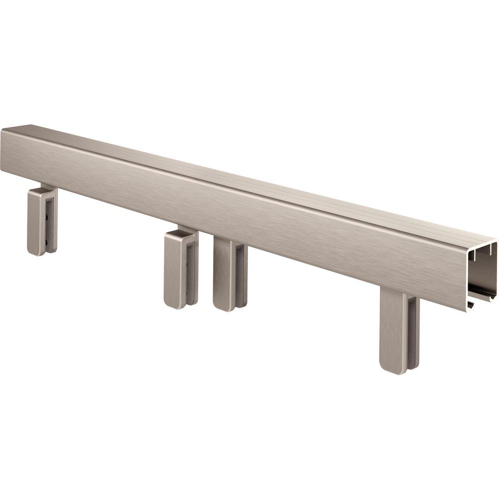 Everly 60 in. x 59-1/4 in. Mod Semi-Frameless Sliding Bathtub Door in Nickel and 1/4 in. (6mm) Tranquility Glass - Super Arbor
