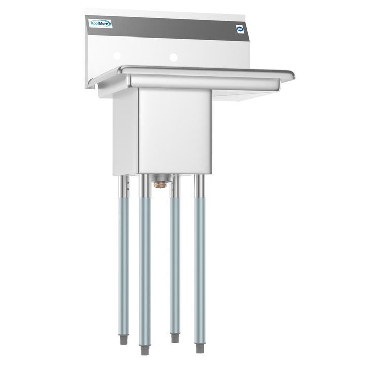 Freestanding Stainless Steel 23 in. 2-Hole 1-Compartment Commercial Kitchen Sink with Right Drainboard