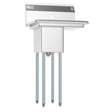Freestanding Stainless Steel 23 in. 2-Hole 1-Compartment Commercial Kitchen Sink with Right Drainboard