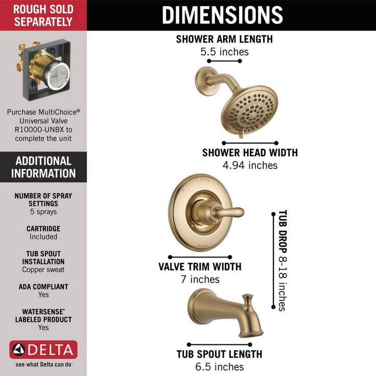 Delta Linden Champagne Bronze 1-handle Bathtub and Shower Faucet