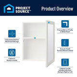 Style Selections 15.25-in x 19.25-in Rectangle Surface Mirrored Medicine Cabinet