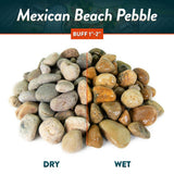 Southwest Boulder & Stone 21.6 cu. ft., 3 in. to 5 in. 2000 lbs. Buff Mexican Beach Pebble Smooth Round Rock for Garden and Landscape Design - Super Arbor