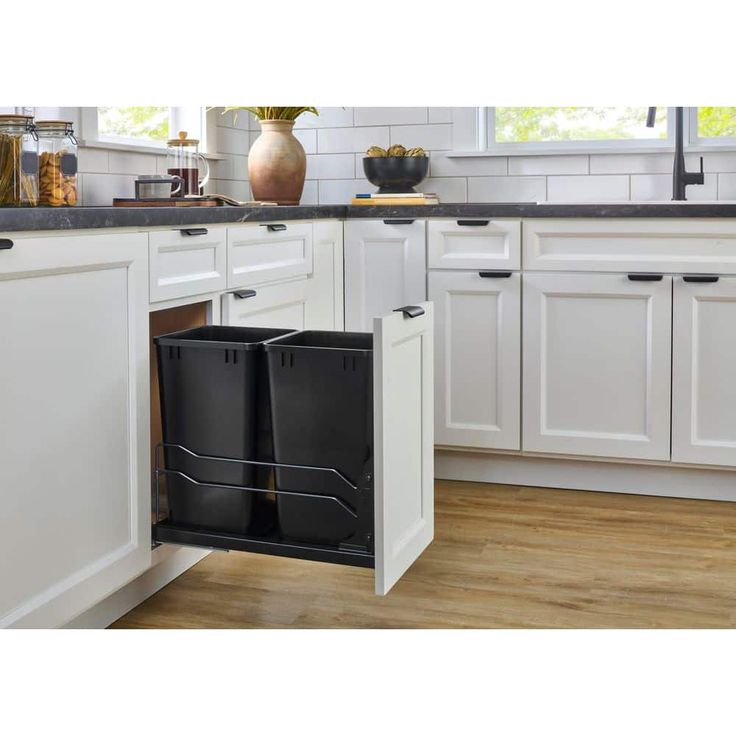 11-in x 22-in x 19-in 27-Quart Soft Close Double Pull Out Trash Can