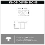 Modern Hammered 1-1/4 in. (32mm) Polished Nickel Cabinet Knob - Super Arbor