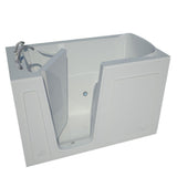 NOVA Heated Rampart 5 ft. Walk-in Non-Whirlpool Bathtub with 6 in. Tile Easy Up Adhesive Wall Surround in White - Super Arbor