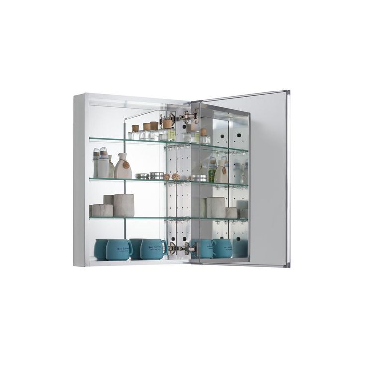 20 in. x 26 in. Recessed or Surface-Mount Bathroom Medicine Cabinet with Beveled Mirror in Silver