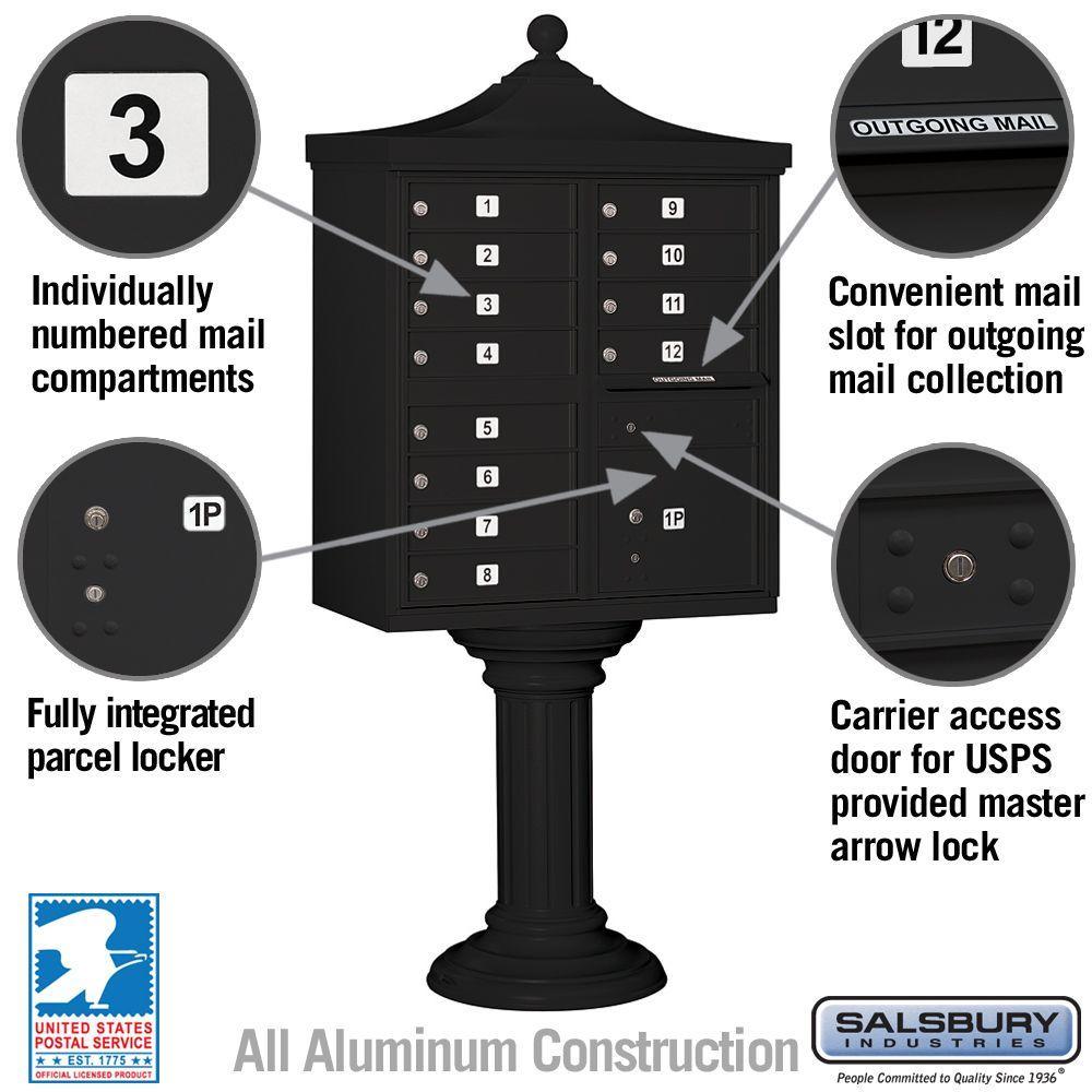 Regency Decorative 12-Compartment Post-Mount Cluster Box Unit - Super Arbor