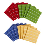 100% Cotton Striped Chevron Weave 16 Piece Set of Kitchen Dish Clothes