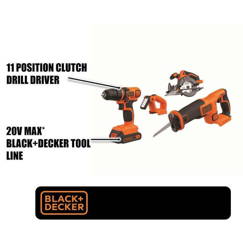 20-Volt MAX Lithium-Ion Cordless Combo Kit (4-Tool) with (2) Batteries 1.5Ah and Charger - Super Arbor