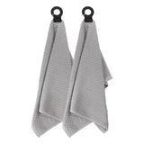 Hook and Hang Gray Woven Cotton Kitchen Towel (Set of 2)