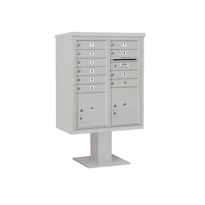 3400 Horizontal Series 10-Compartment 2-Parcel Locker Pedestal Mount Mailbox - Super Arbor
