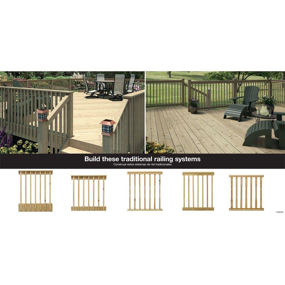 2 in. x 2 in. x 42 in. Wood Pressure-Treated Mitered 1-End B1E Baluster (16-Pack) - Super Arbor