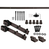 K Series 42 in. x 84 in. Gray Knotty Pine Wood Interior Sliding Barn Door with Hardware Kit - Super Arbor