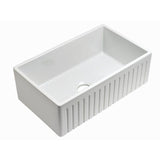 Sutton Place Farmhouse Fireclay 27 in. Single Bowl Kitchen Sink with Grid with Grid and Strainer