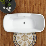 Toulon 59 in. Acrylic Flatbottom Freestanding Bathtub in White - Super Arbor
