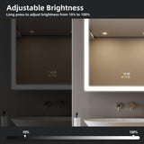 HBEZON Flora 24 in. W x 30 in. H Rectangular Aluminum LED Dimmable Medicine Cabinet with Mirror, Interior Lighting, Left Hinge