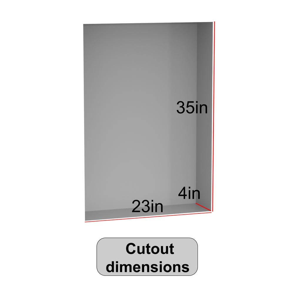 HBEZON Rina 24 in. W x 36 in. H Rectangular Aluminum Surface/Recessed Medicine Cabinet with Mirror and Light for Bathroom