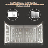 GroGro Glare 24 in. W x 30 in. H Rectangular Aluminum Recessed/Surface Mount Left Open Medicine Cabinet with Mirror LED