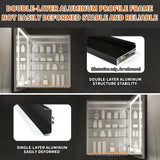 GroGro Glare 24 in. W x 30 in. H Rectangular Aluminum Recessed/Surface Mount Left Open Medicine Cabinet with Mirror LED
