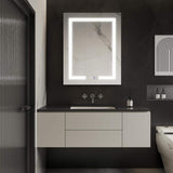 GroGro Glare 24 in. W x 30 in. H Rectangular Aluminum Recessed/Surface Mount Left Open Medicine Cabinet with Mirror LED