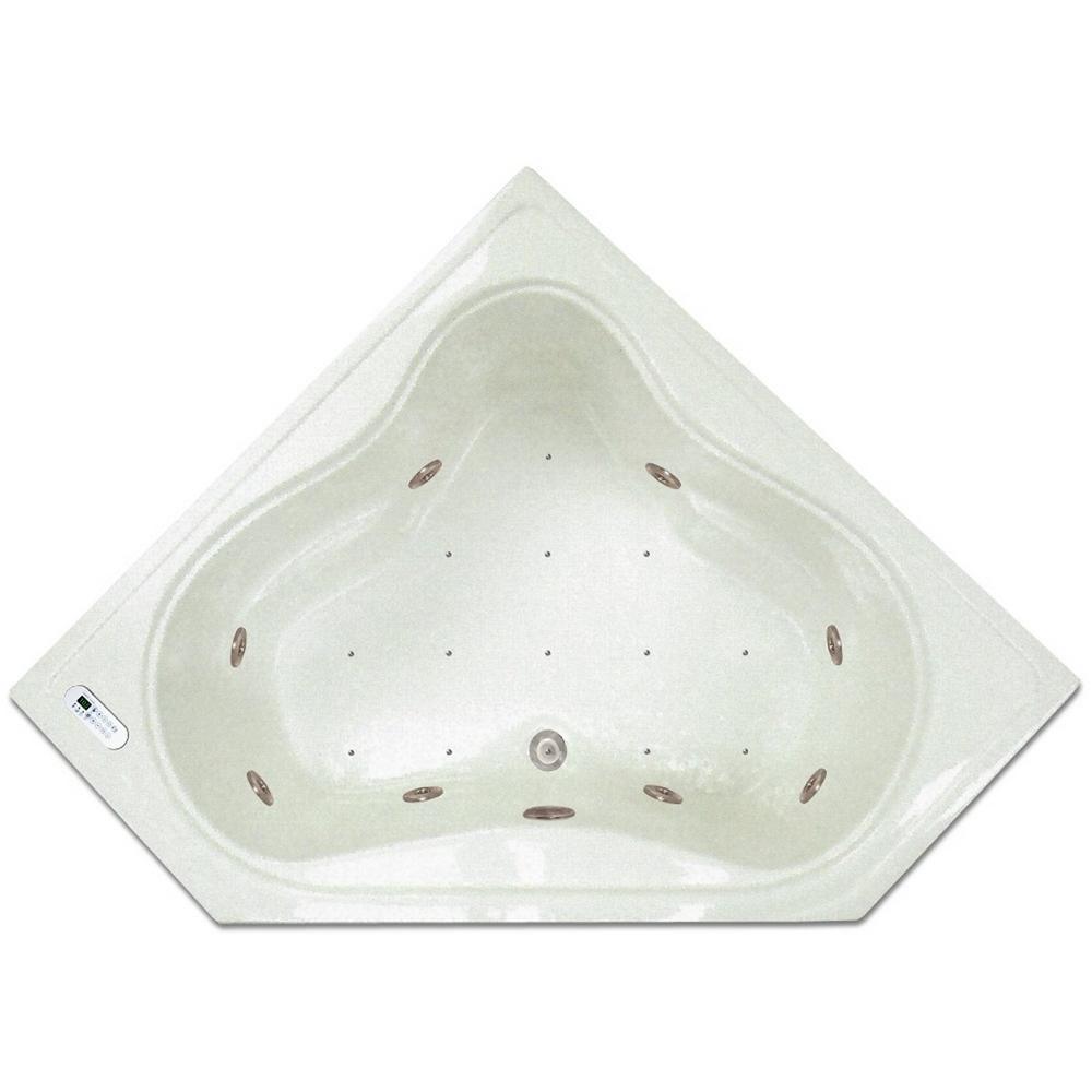 4.48 ft. Corner Drop-In Whirlpool and Air Bath Tub in White with Tranquility Package - Super Arbor