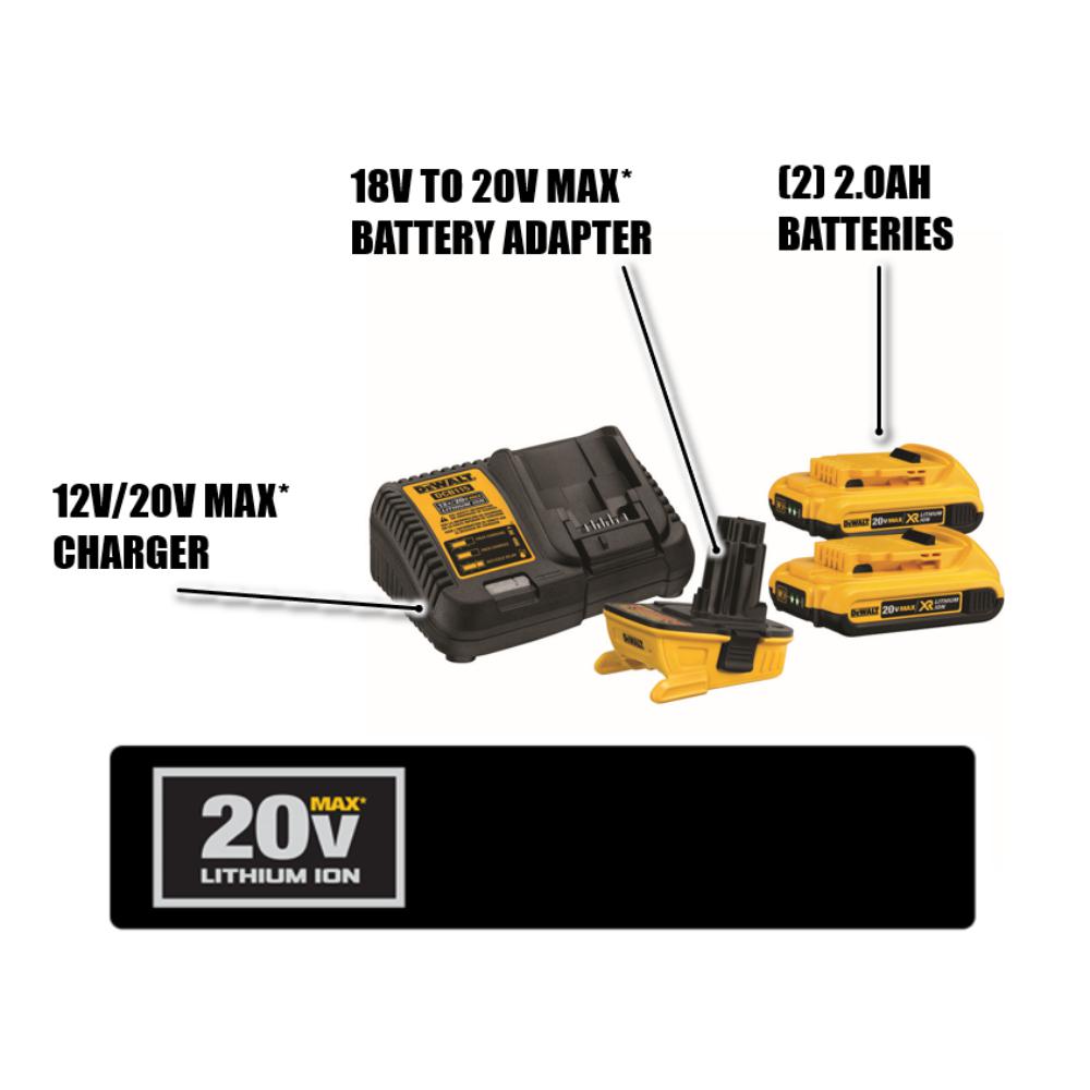 18-Volt to 20-Volt MAX Lithium-Ion Battery Adapter Kit (2-Pack) - Super Arbor