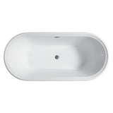 Versailles 59 in. Acrylic Flatbottom Freestanding Bathtub in White - Super Arbor
