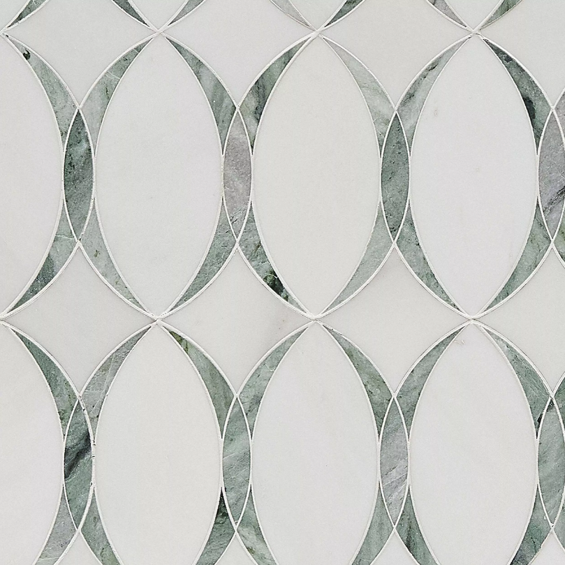 Collette Dolomite Raggio Verde Waterjet Mosaic