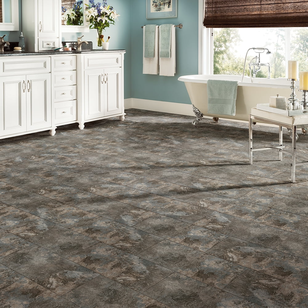 Armstrong Flooring Chesterfield Kingston Brown 12 x 24 Self‑Adhesive Vinyl Tile (30.15 sq ft/ctn)