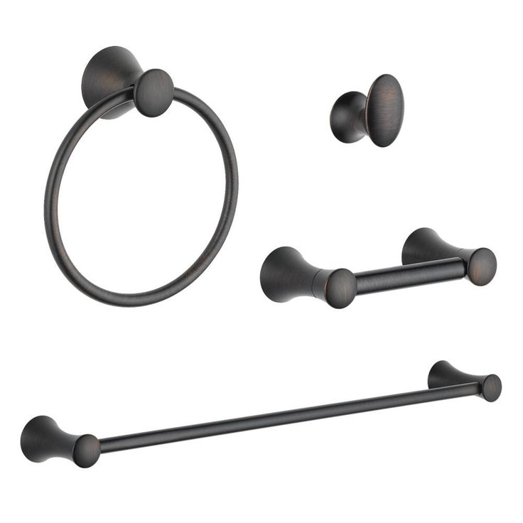 DELTA 4-Piece Lahara Venetian Bronze Decorative Bathroom Hardware Set