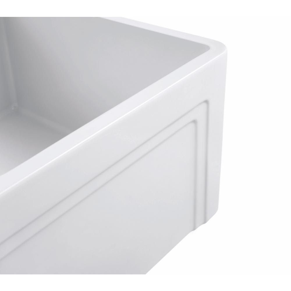 Olde London Farmhouse Fireclay 30 in. Single Bowl Kitchen Sink with Grid with Grid and Strainer