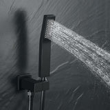 1-Spray Patterns with 2.5 GPM 10 in. 3-Way Wall Mount Rain Dual Shower Heads with Tub Shower Faucet in Matte Black - Super Arbor