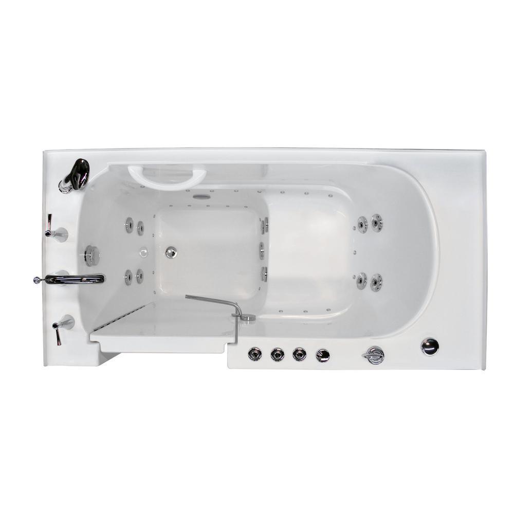 Universal Tubs 60 in. Walk-In Air Bath Tub in White with 1.28 GPF Single Flush Toilet