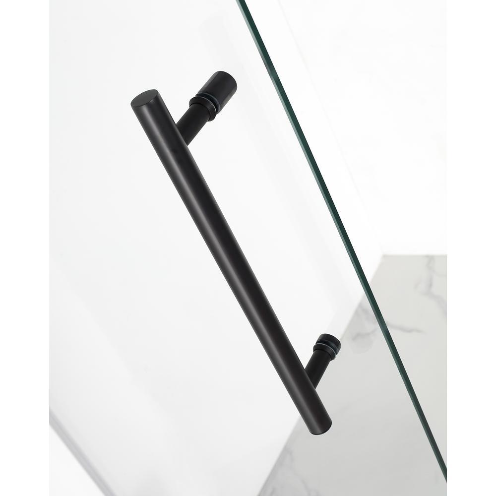 Kamaya 44 - 48 in. x 76 in. Completely Frameless Sliding Shower Door in Matte Black, Left Opening - Super Arbor