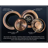 Luxury 33 in. Heavy 12-Gauge Dark Copper Single Bowl Farmhouse Kitchen Sink Flat Front Includes Grid and Flange