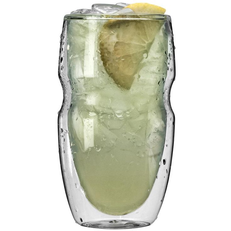 Serafino Double Wall 16 oz. Iced Tea and Coffee Insulated Drinking Glasses (Set of 2)