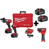 M18 FUEL 18-Volt Lithium-Ion Brushless Cordless Hammer Drill/Threaded Rod Cutter/ Impact Driver w/ 4-Batteries - Super Arbor