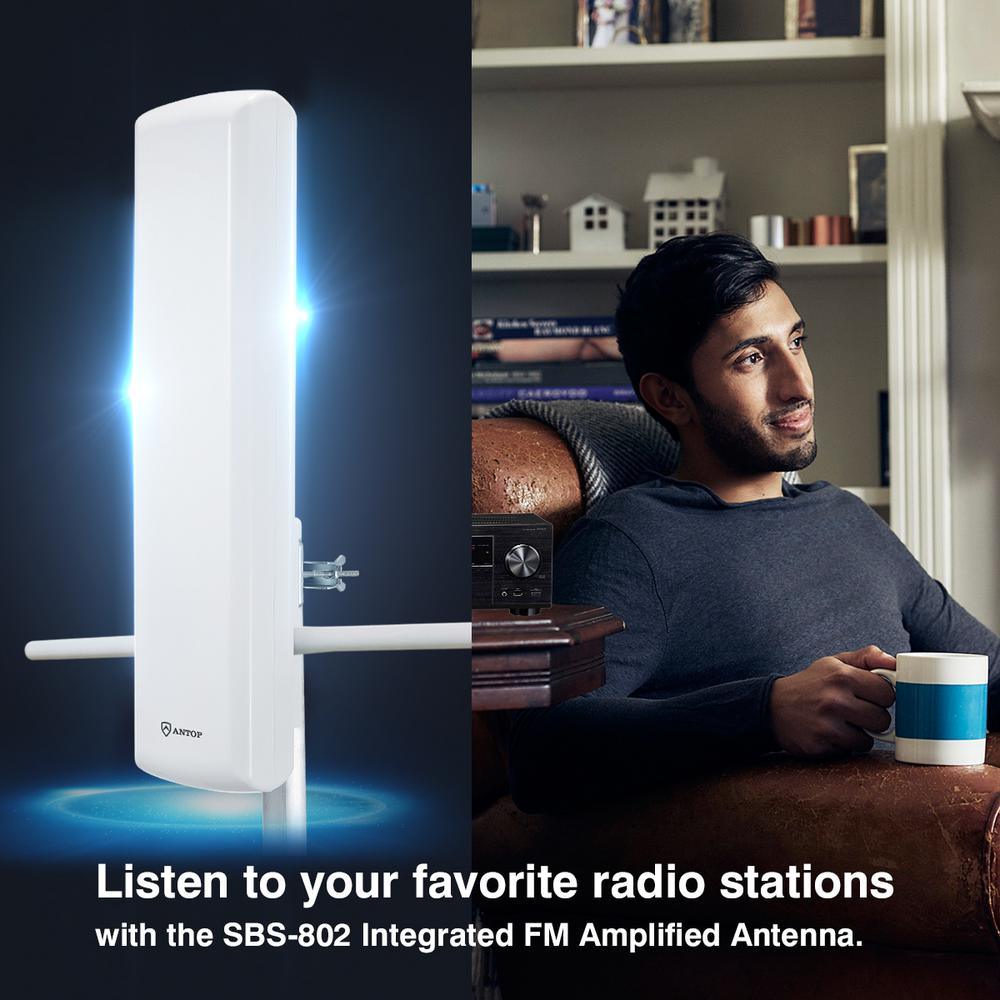 Smart Panel Antenna with Smart Boost System High Gain and Built-In 4G LTE Filter, Long Range Multi-Directional Reception - Super Arbor