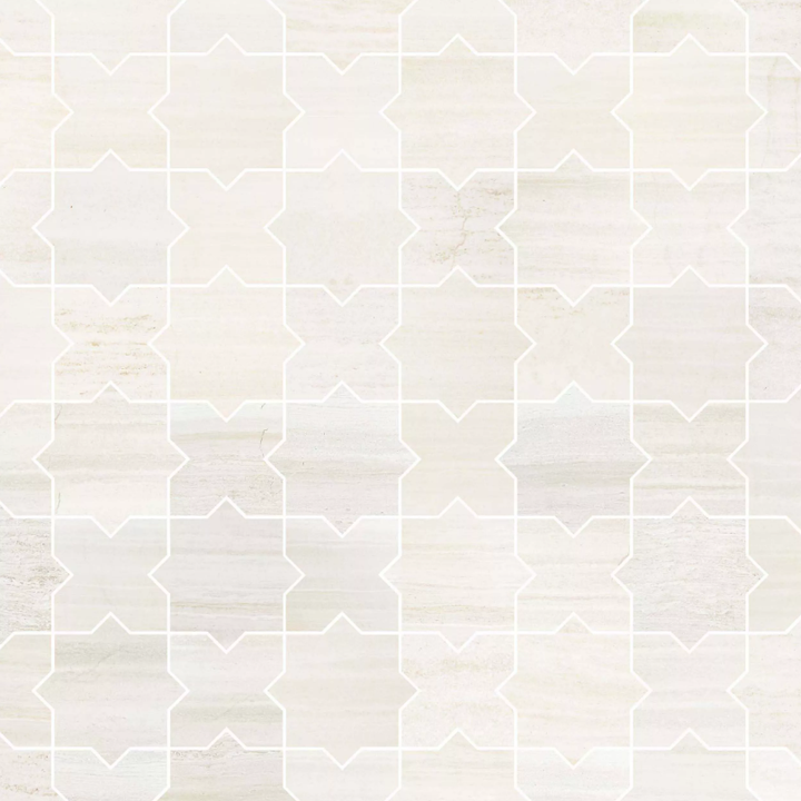 Linen Limestone Star Cross Honed Mosaic