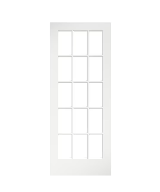 EightDoors 32-in x 80-in White Clear Glass Prefinished Pine Wood Interior French Door